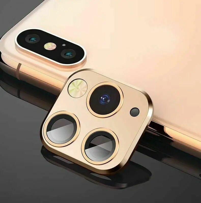 iPhone X XS MAX Металлическая Наклейка на рассеиватель для iPhone X XS MAX крышка камеры секундная замена на iPhone 11 Pro защита для экрана камеры телефона - Цвет: iPhone X XS MAX