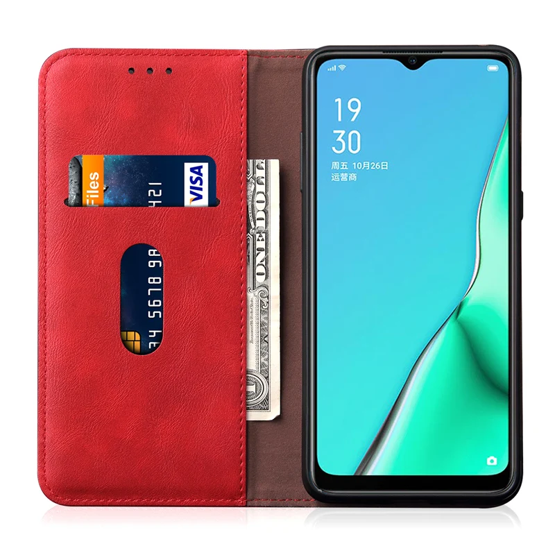 Для OPPO A9 чехол Ретро Стенд бумажник флип чехол для OPPO A5 Магнитный Filp Fundas