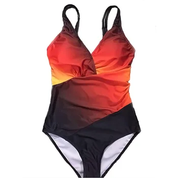 

2020 Amazon Popular Models plus Size S-5XL One-Piece Swimming Suit European and American Gradient Hot Spring Swimsuit Wholesale