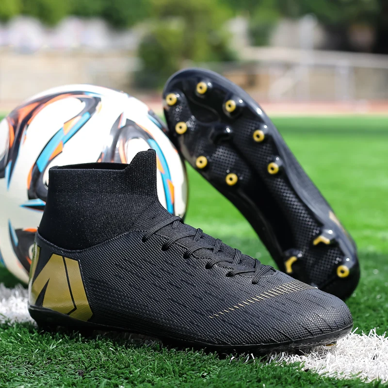 Мужские бутсы домашние детские футбольные кроссовки высокие длинные шипы Futsal Cleat удобные спортивные тренировочные ботинки 35-44