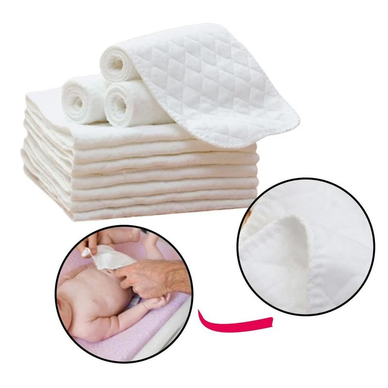 

10 Pcs/Lot Nappy Liners Baby Cloth Diaper Inserts Reusable Cotton Nappies for Newborn Infant Toddler Washable Diapers