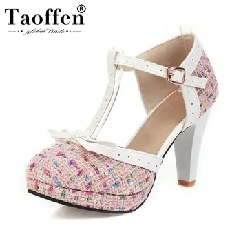 

Taoffen 4 Color Size 32-48 Ladies Sweet Sandals Party Summer Shoes Women Butterfly-Knot Fashion Round Toe Daily Sandals Footwear