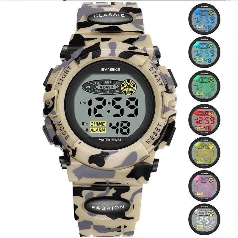 SYNOKE 9035 Official Kids Watches Boys Girls LED Digital Electronic Wristwatch Student Military Kid Sport Watches Clock Children images - 6