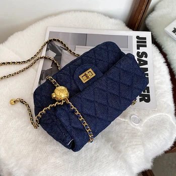 

KÃ¼hlen Denim UmhÃ¤ngetaschen fÃ¼r Frauen 2020 frauen Trend Branded Schulter Handtaschen und GeldbÃ¶rsen Luxus SÃ¼ÃŸe Kette Hand Tasch