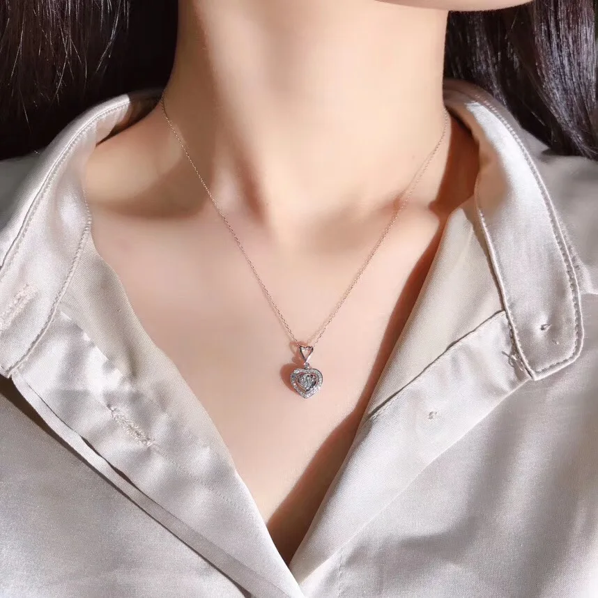 AEAW 0.14ct 18k желтое золото Топ класс Леди Мода сердце алмаз кулон ожерелье для женщин