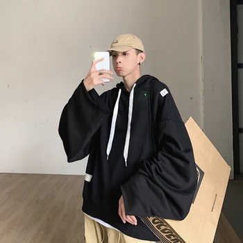 

Men's Sweatshirt 2019 Autumn and Winter New Hooded Couple Big Sleeve Loose Sweatshirt Youth Personality Trend Men's Wear