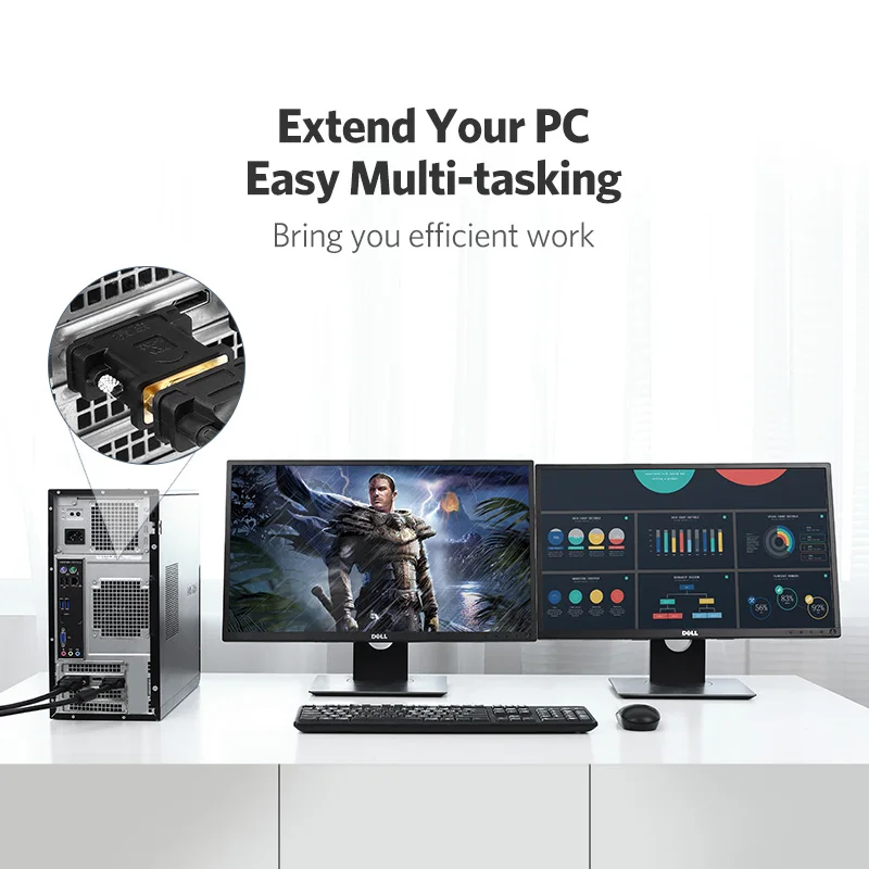 Ugreen 1080P DVI 24+ 5 мужчин и женщин VGA конвертер DVI i к VGA адаптер позолоченный DVI конвертер для компьютера PC хост ноутбука