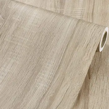 

GLOW4U Self Adhesive Light Wood Vinyl Wall Paper Wallpaper Peel and Stick Wood Furniture Contact paper Shelf Liner Door Sticker