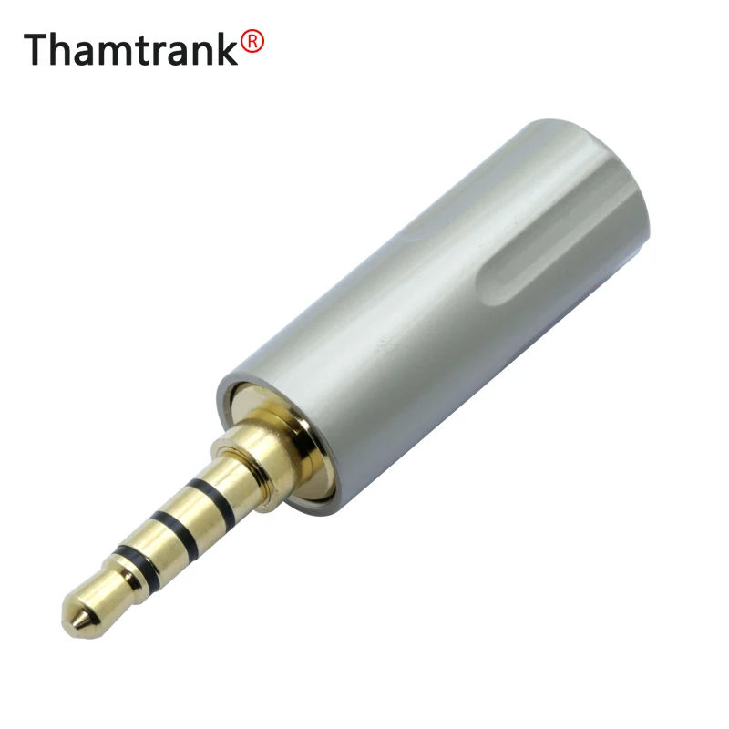 100pcs Copper 3 5mm Stereo Jack Gold Plated 3 5mm 3Pole 4Poles Male Plug Wire Connector for 6MM Cable Headphone Soldering Jack