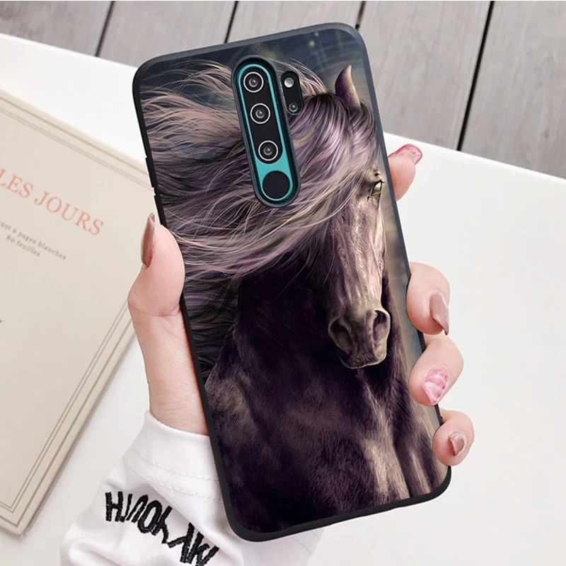 Ngựa Silicone Ốp Lưng Điện Thoại Redmi Note 8 7 Pro S 8T Cho Redmi 9 7A Bao Vỏ xiaomi leather case