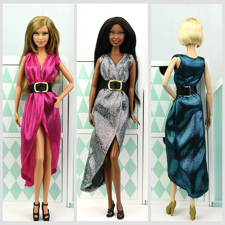 

Dress + Belt / 3 Colors Party Gown Wedding Dress Clothing Outfit Doll Accessories For 1/6 BJD Barbie Xinyi FR Doll