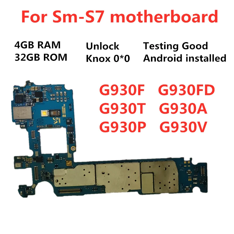 Оригинальная разблокированная материнская плата SamuelT для Samsung Galaxy S7 G930F G930V G930P G930A