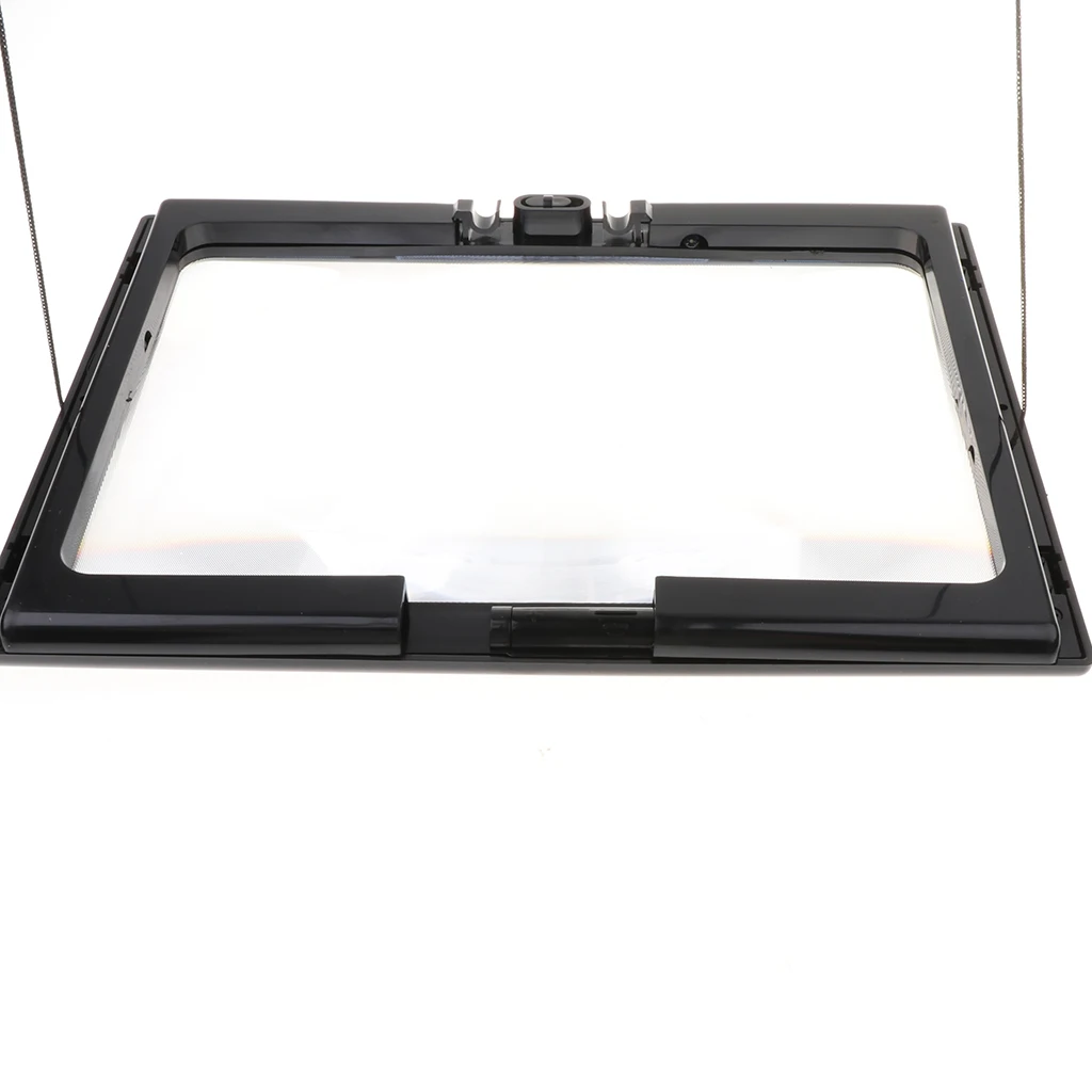 Full Page Magnifier Glasses with 4 LED Lights and Stand for Seniors Reading, Hands Free Magnifying Glasses