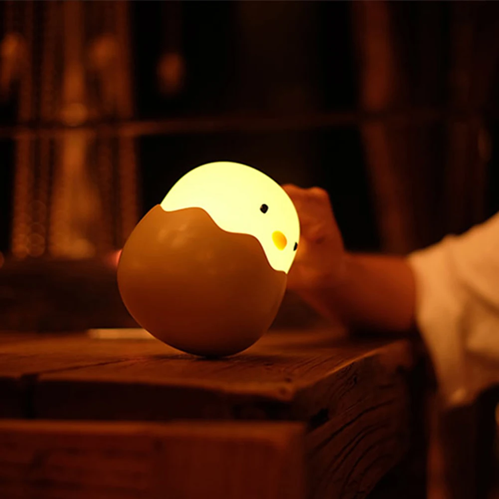 Мягкая настольная лампа Eggshell Детский стакан Ночник Прекрасный Куриный мультфильм