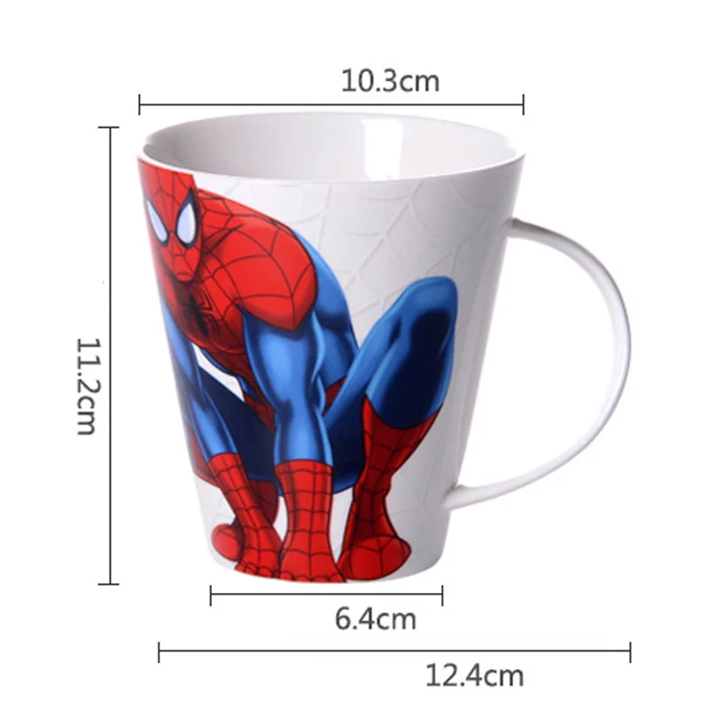 3 дизайн 450 мл Супермен Человек-паук герои воды Молоко Кофе Кружка для сока чашка мультфильм анимированные керамические чашки коллекция