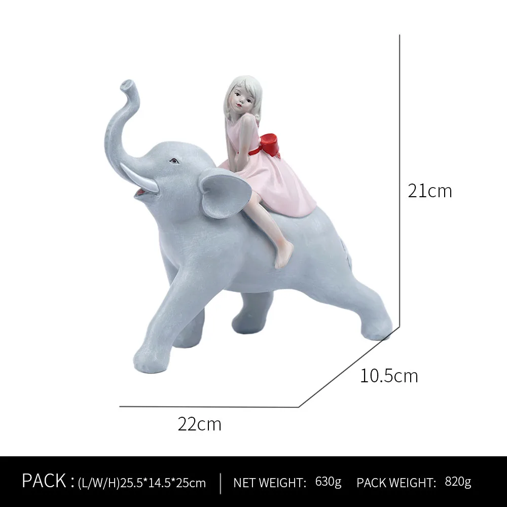 Ornaments For Home Cute Girl Rabbit Elephant Horse Statues Sculptures Figurines For Interior Room Decor Living Room Decoration