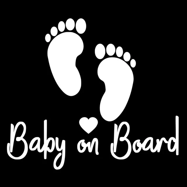 Sticker bébé à bord autocollant de 20 x 15 cm avec petits pieds de