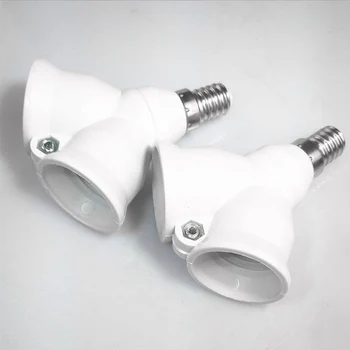 

E14 To 2E14 Screw Light Bulb Socket Double Fitting Lamp Adaptor Splitter Durable