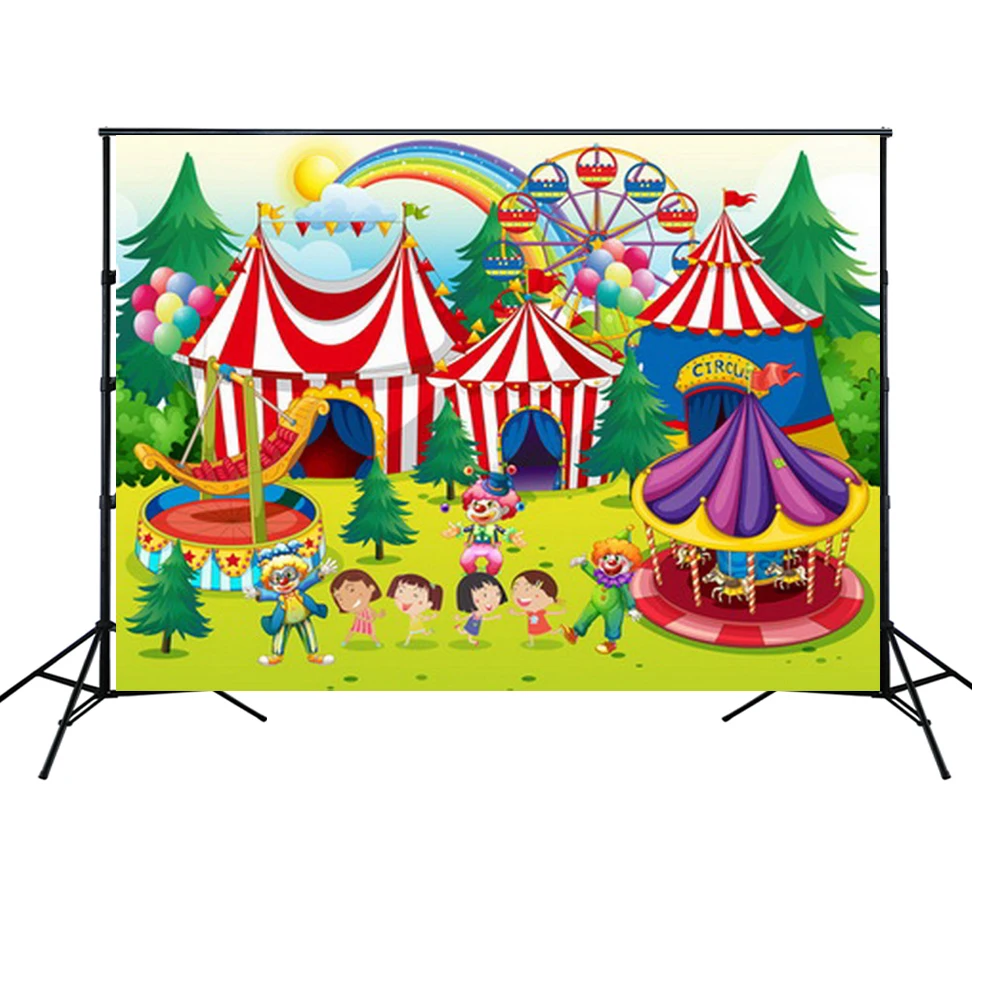 circus tent Backdrop kids birthday party Portrait Ferris Wheel Amusement Park photo Background For Photo Studio photophone D9286 |