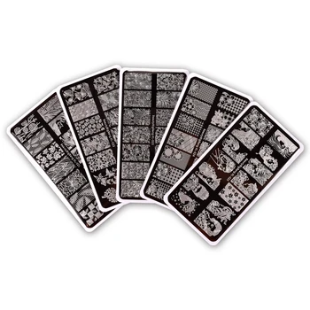 

BeautyBigBang Nail Art Stamping Plate Set Shell Lemon Image Vintage Stainless Steel Nails Art Design Stamping Template