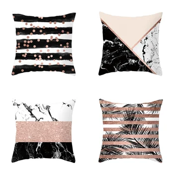 

45x45cm Merry Christmas Cushion Cover Decorative Pillow Case Gold Sofa Seat Case Car Pillowcase Soft Bed Nordic Pillow Case