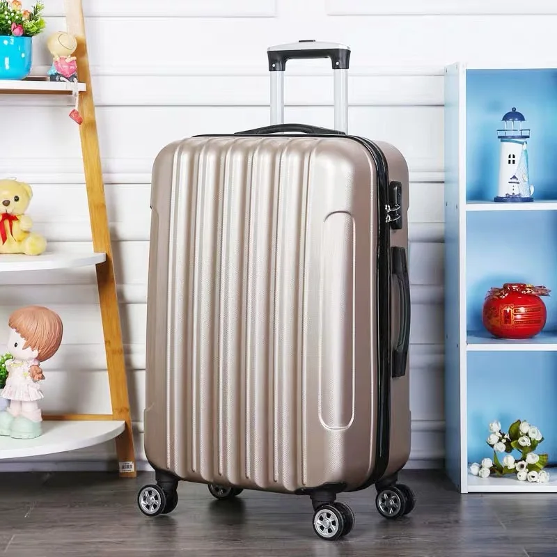 20''24/28 дюймов ABS чемодан на колесиках для путешествий, тележка, набор чемоданов, сумка для переноски багажа, Женский студенческий чемодан на колесиках, большой - Цвет: Gold
