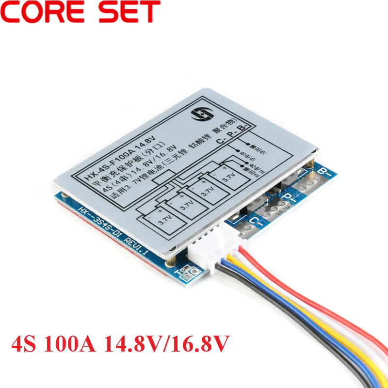 4S 100A 14,8 V/16,8 V с балансом литий-ионный 18650 Блок управления аккумулятором BMS PCM Защитная плата