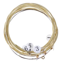 6 pçs/set universal guitarra acústica corda de bronze hexagonal núcleo de aço cordas para instrumentos musicais guitarra cordas parte