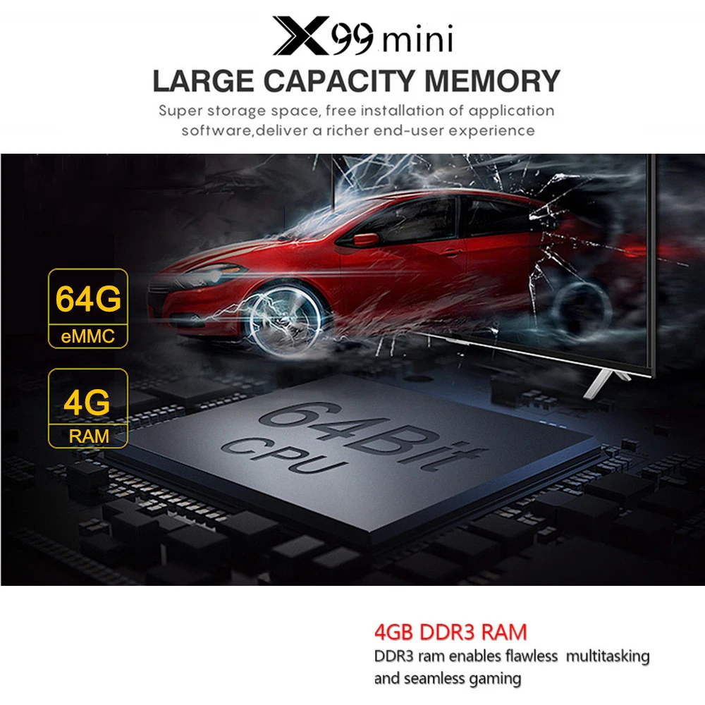 X99 Мини Смарт Android 9,0 ТВ приставка Allwinner H6 четырехъядерный 64 бит 2,4G/5G двухдиапазонный WiFi UHD 4K медиаплеер 6K декодирование изображения