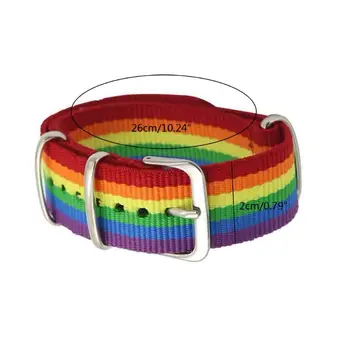 

1Pc Rainbow Canvas Woven Bracelet Ballistic Nylon Watch Bands Loop Replacement Strap