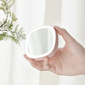 

LED Lighted Travel Makeup Mirror, Daylight LED, Compact, Portable, Folding Mirror (Pink)