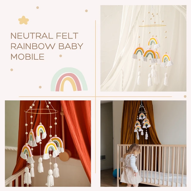 Baby Rainbow Bed Bell Rattles Toys 0-12 Months Crib Mobiles Toy Musical Box Kid Room Bed Hanging Decor Nursing Children Product 6
