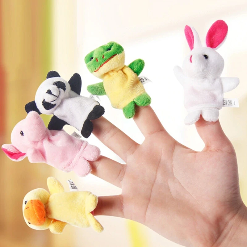 

10pcs Double Layer Baby Cute Finger Puppets Soft Family Members Puppet Finger Plush Toys Gifts Kids Boys Girls