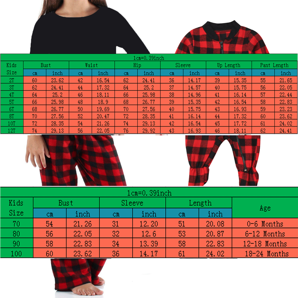 Хлопковый пижамный комплект на Рождество для всей семьи; тренировочный костюм для мужчин, женщин, детей и малышей; одежда для сна в красную клетку; Черный однотонный топ; повседневные штаны