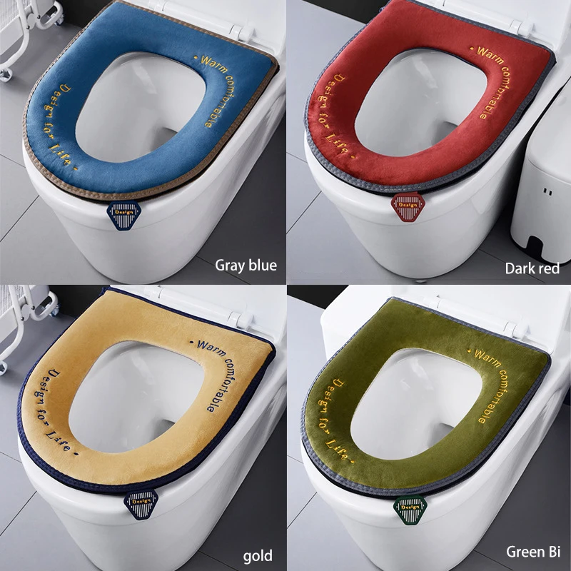 

Seat Case Toilet Lid Cover Accessories Bath Home Bathroom Toilet Seat Cover Soft Warmer Washable Mat Cover Pad Cushion Restroom