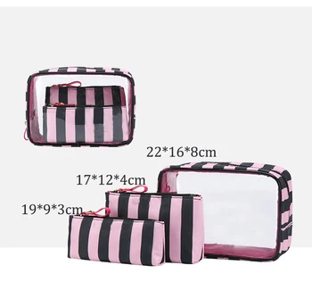 PVC Transparent Cosmetic Bag Travel Toiletry Bag Set Make-up Organizer Pouch Makeup Case Beautician Vanity Necessaire Trip 5