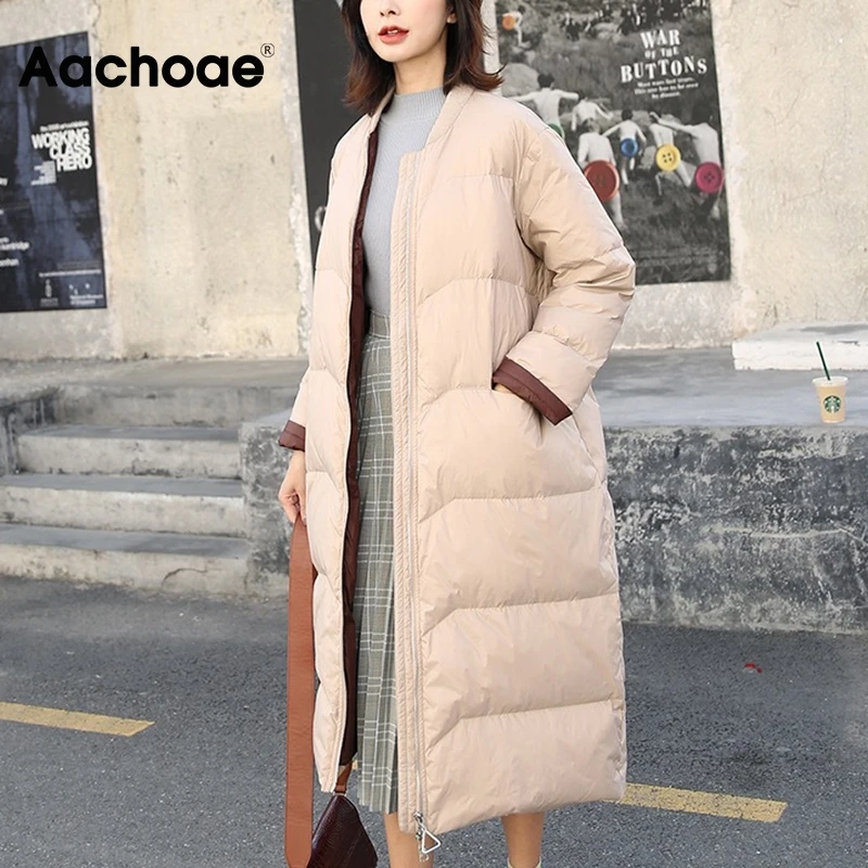 Aachoae Elegant Women Ultra Light Duck Down Coat