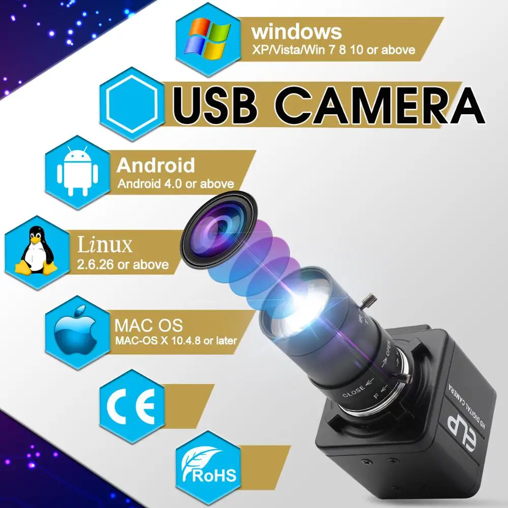 Высокоскоростная веб камера с вариофокальным увеличением 260fps 120fps 60fps 1080p 720p CS OV4689