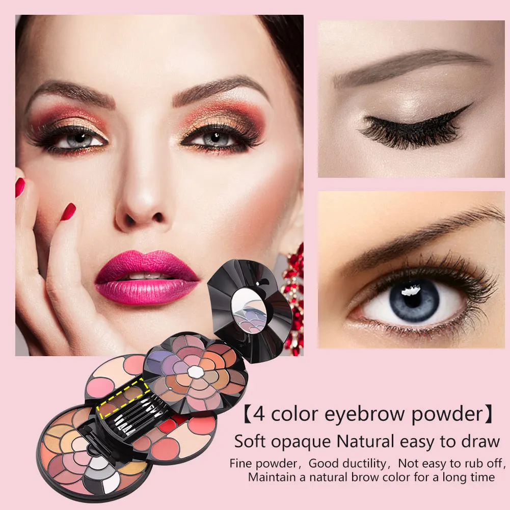 

Multifunctional Cosmetics Palette 43 Colors Eyeshadow with Blush Pressed Powder Kit V9-Drop