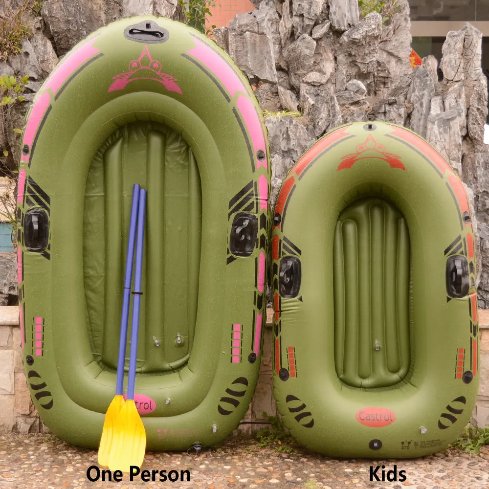 1 Person Inflatable Fishing Boat High Quality Liferaft Rubber Boat 170x100cm PVC Portable Drifting Fishing Boat with Paddles (4)