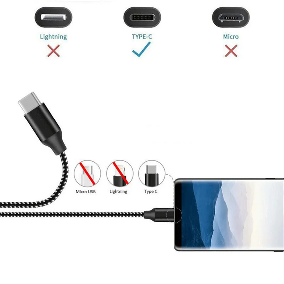 USB C кабель 3A Быстрая зарядка 5 упаковка USB A к type C зарядное устройство для samsung Galaxy S10 S10E S9 S8 Plus Note 10 9 8 Moto Z LG