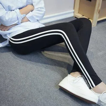 

Leggings Women's Summer 2020 New Style Vertical Stripes Slimmer Look plus Size Korean Style Yoga Leggings