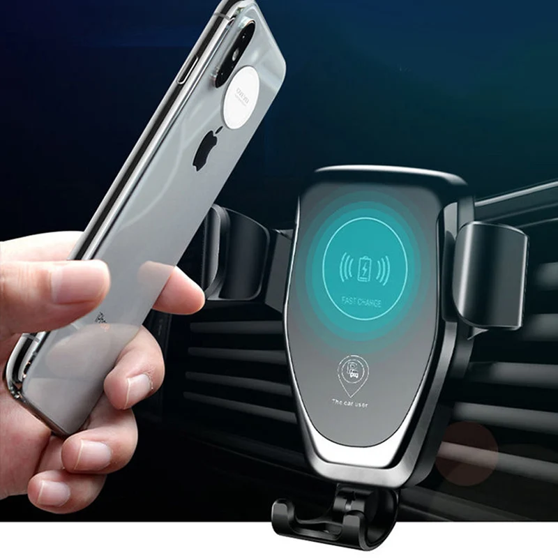 CinkeyPro, беспроводное автомобильное зарядное устройство для iPhone X 8 XS, samsung, XiaoMi, USB, держатель для быстрой зарядки, подставка на вентиляционное отверстие, универсальное QI устройство