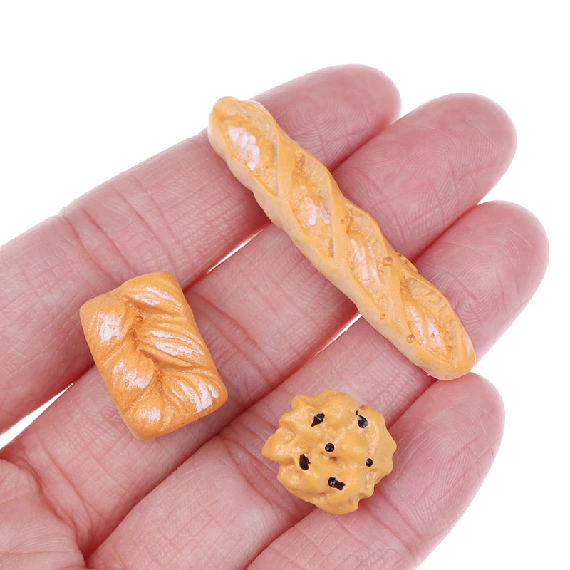 6Pcs/set 1:12 Bakery Bread Kitchen Food Items Miniature Vintage Accessories for Dollhouse Mini Artificial |
