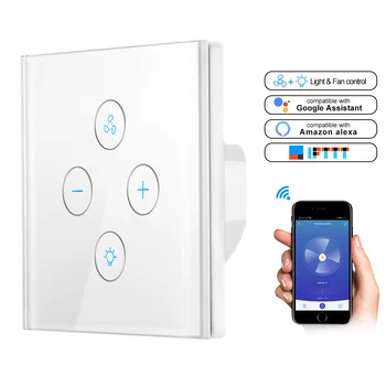 

Smart Wifi Fan Light Switch,EU/US size Ceiling Fan Lamp Switch Tuya Remote Various Speed Control Work with Alexa, Google Home