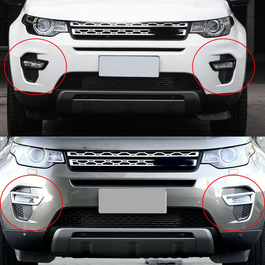 Pair Front Bumper Fog Lamp Trim Bezel Fit For Land Rover Discovery Sport 2015-18