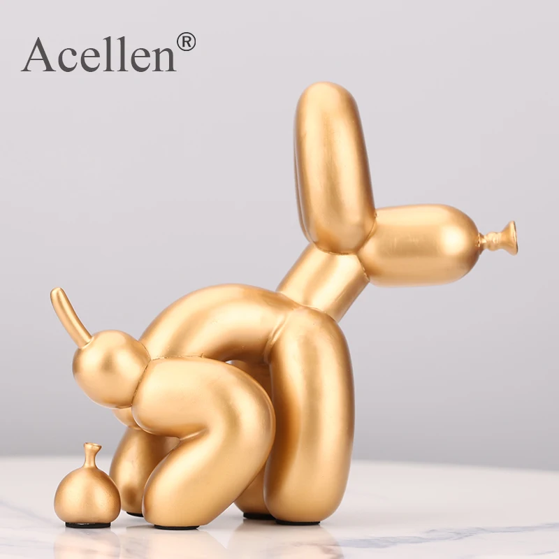 Squat Balloon Dog Statue Resin Sculpture Home Decor Modern Nordic Home Decoration Accessories for Living Room Animal Figures