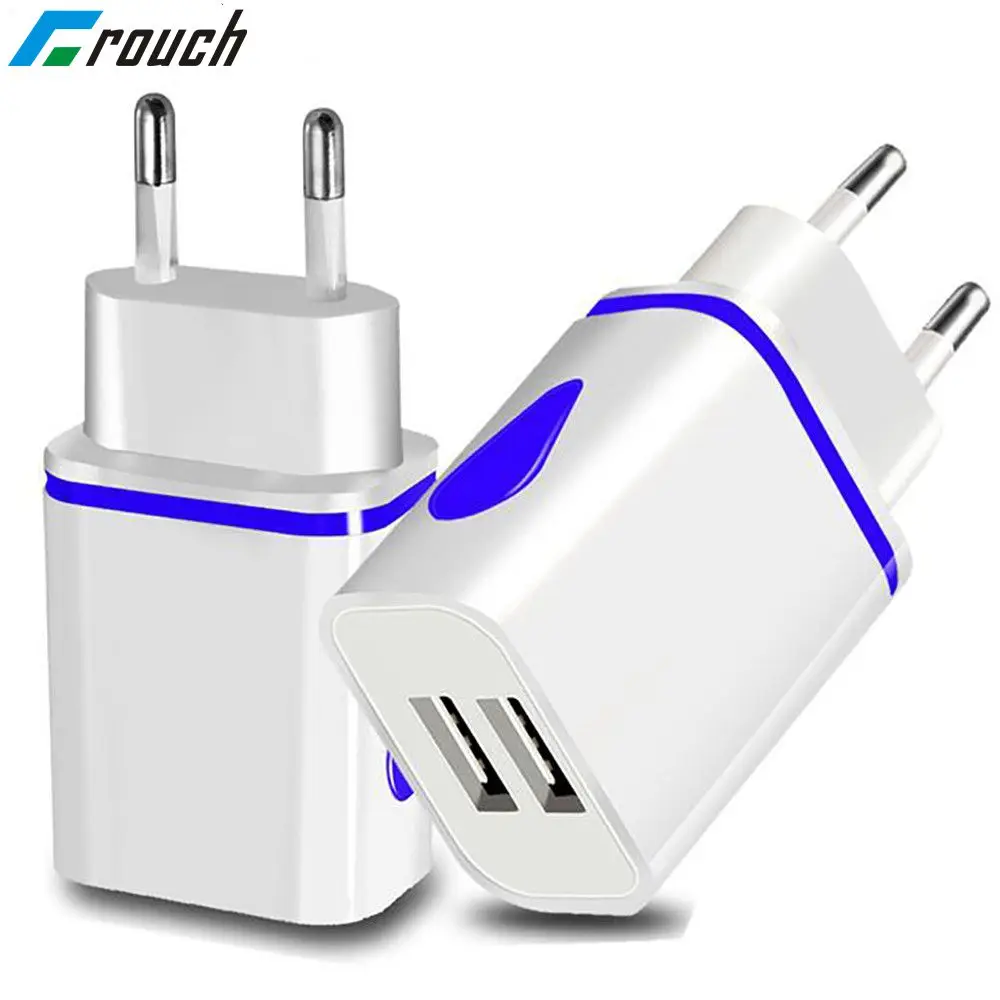 Зарядное устройство с 2 USB портами и светодиодной подсветильник кой 5 В А|wall