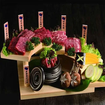 

Creative Plate Multilayer Wooden Tray Sushi Frame Sushi Shelf Serving Tray Dessert Restaurant Cuisine Sashimi Food Tray 1pcs