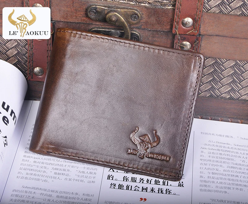 Новый мужской кошелек из натуральной кожи модный дизайн простой Стандартный